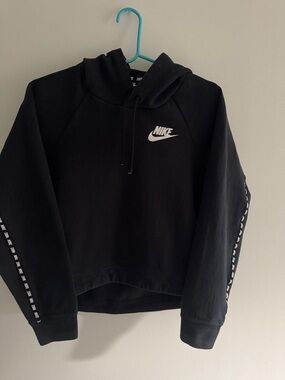 Nike Black Crewneck Hoodie with White Swoosh